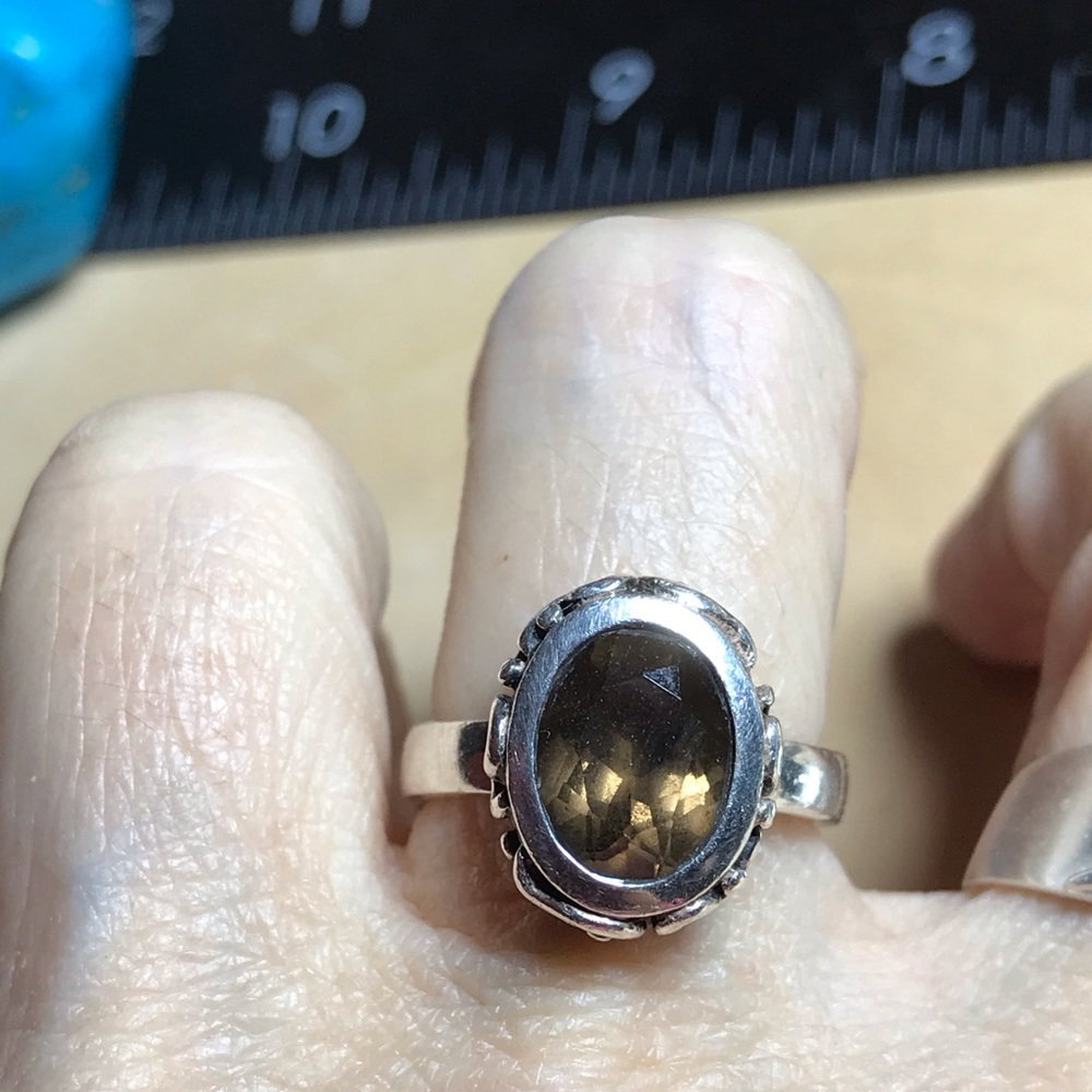 Smokey Quartz and Sterling Ring